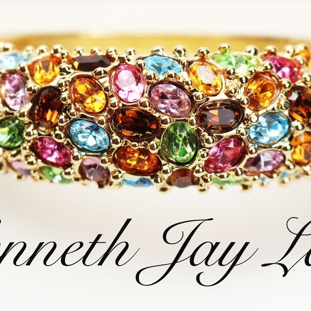 Vintage Kenneth Jay Lane Bejeweled Bangle Bracelet